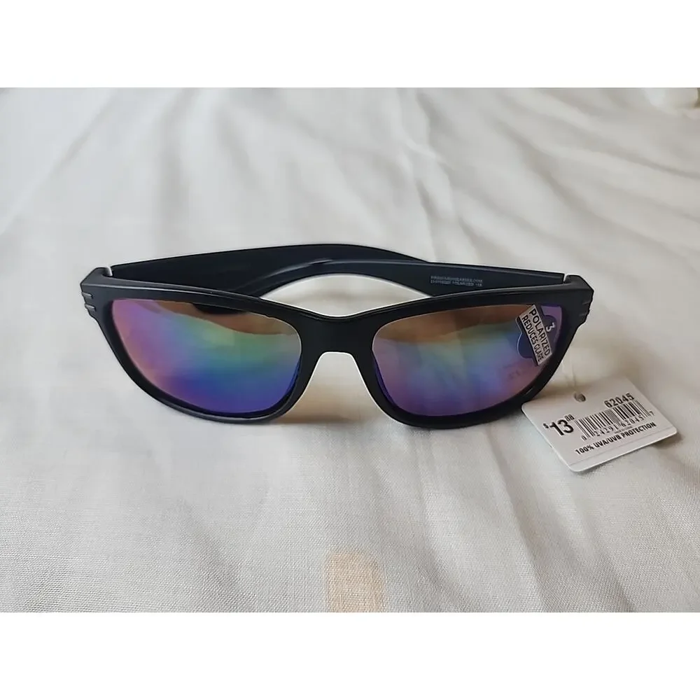 Piranha Mens Polarized Reduced Glare Sunglasses Black Style # 62045